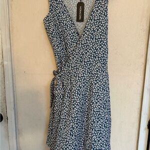 Blue and White Floral Mini Dress